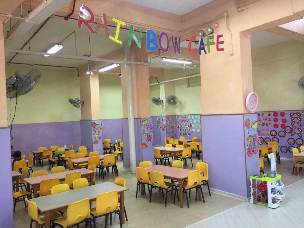 The Rainbow Cafe where children enjoy their meals